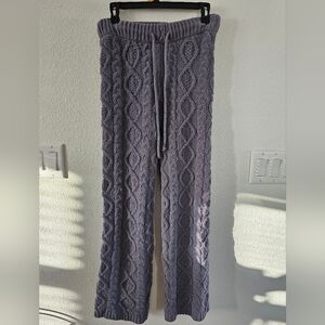 POL Cable Knit Grey Chenille Lounge Pants Size Small